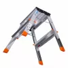 Folding step ladder Krause Treppy Silver 130020 — aluminium, 2 steps, 150 kg capacity, folded 55×20 cm, weight 2 kg