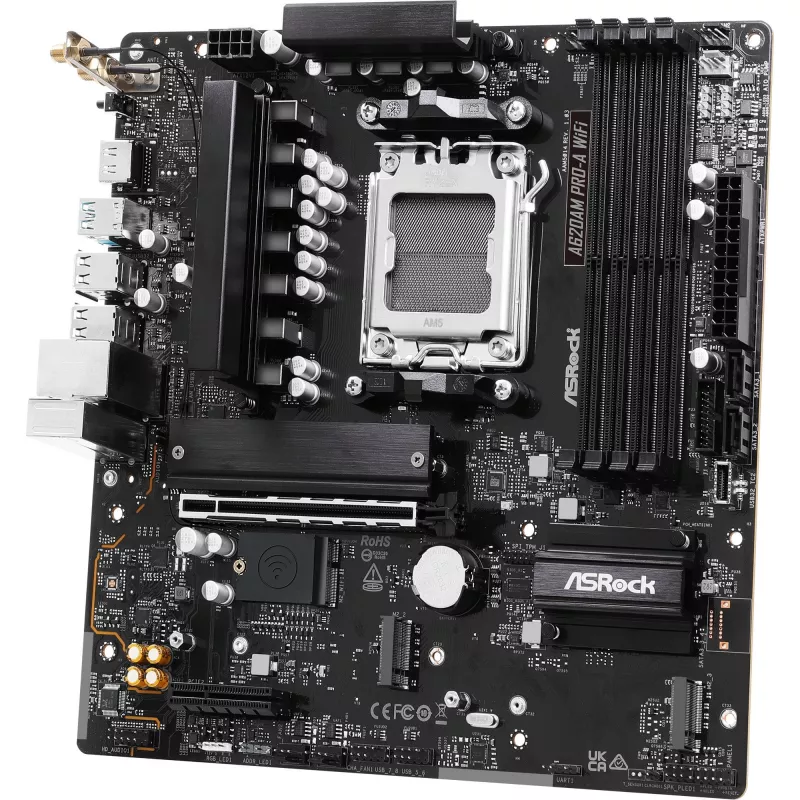 Motherboard ASRock A620AM Pro-A WiFi AM5 mATX — AMD A620, Socket AM5, DDR5 up to 256 GB, Wi‑Fi 6E, 2.5Gb LAN, HDMI 2.1