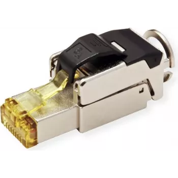 ROLINE feldkonfektionierbarer RJ-45 Stecker Cat.6A (Class EA), STP, silberfarben