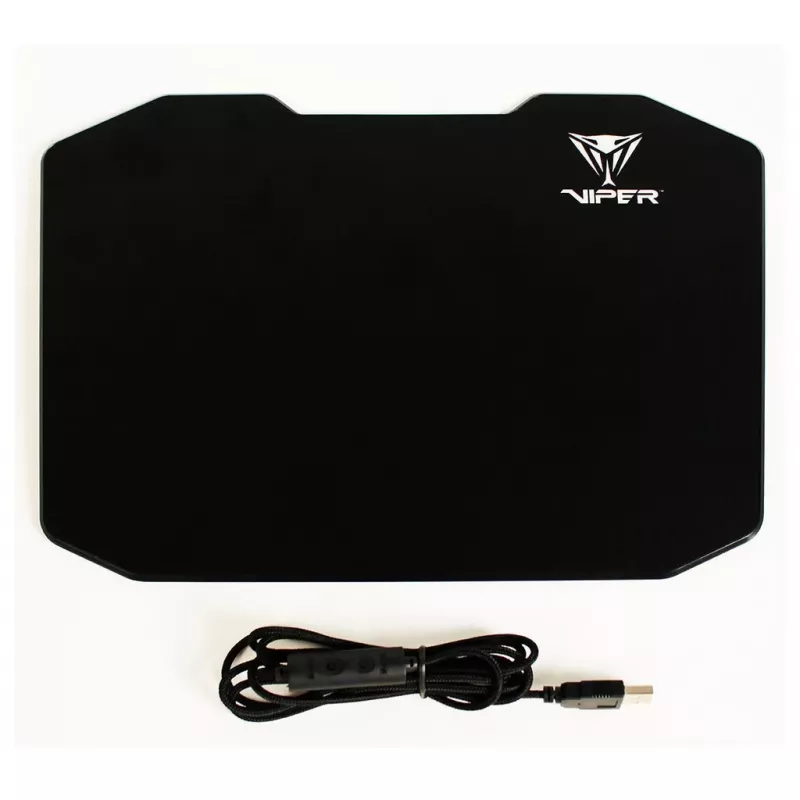 Mouse pad PATRIOT Viper Gaming Black — polymer/rubber, LED backlight, USB powered, non-slip, 353.5×242.7 mm, 5.5 mm thickness