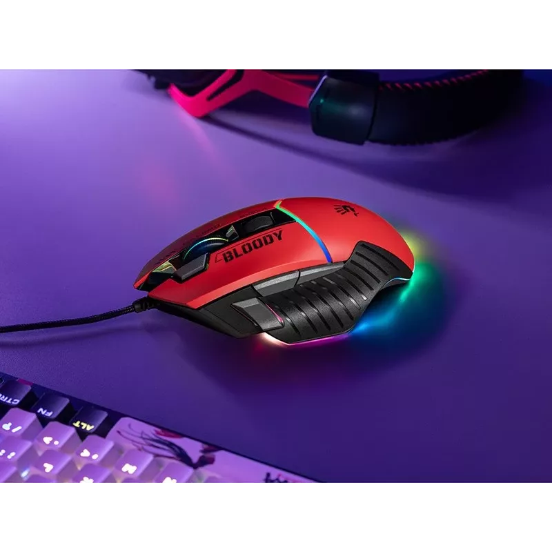 Gaming mouse A4Tech Bloody W95Max — right-hand, wired USB, 12000 DPI, 1 ms, 250 ips, 50M clicks, 146 g