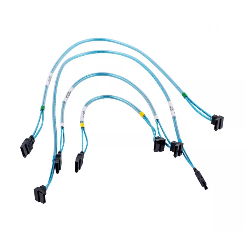 SATA cable Supermicro CBL-0186L 4x round 0.56 m, SATA I, straight male–male, black/blue/white