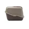 Covered cat litter box Savic Nestor, plastic, 56×39×38.5 cm, warm gray–chocolate brown