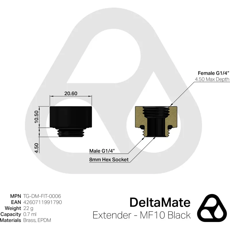 Thermal Grizzly DeltaMate Extender - MF10 black (TG-DM-FIT-0006)