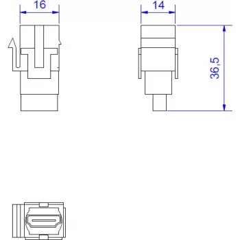 HDMI Keystone Jack Bachmann 918.0411 — HDMI 2.0 module for keystone wall plates and patch panels