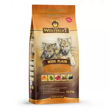 Dry dog food Wolfsblut Wide Plain Puppy — Horse with sweet potatoes, complete feed, 12.5 kg, protein 31%, fat 16%