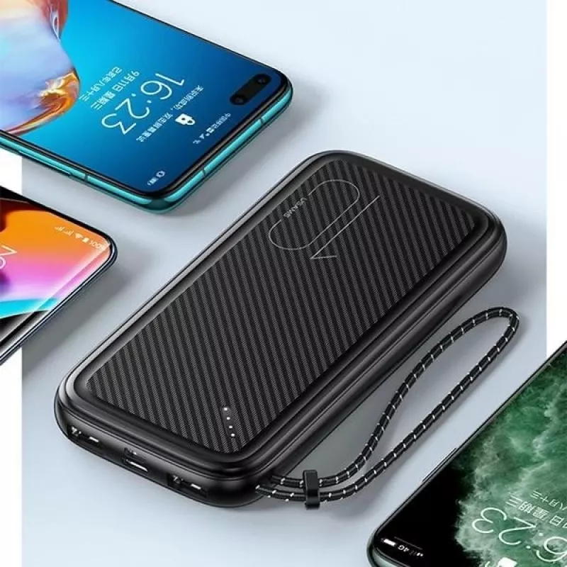 Portable Power Bank USAMS PB56 10000mAh 2xUSB / USB-C / MicroUSB Fast Charge
