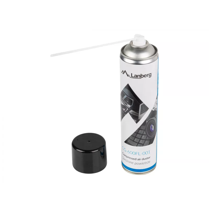 Compressed Air Duster LANBERG CG-600FL-001 — 600 ml, for PC cleaning, Black/Blue/White