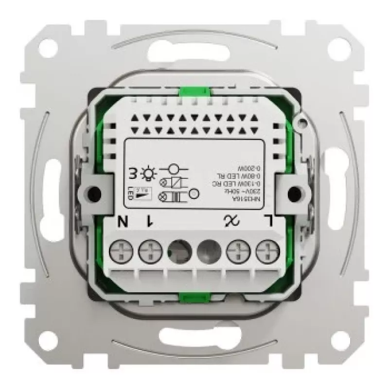 Rotary LED dimmer Schneider Electric WDE002961, multiwire, 200W, white