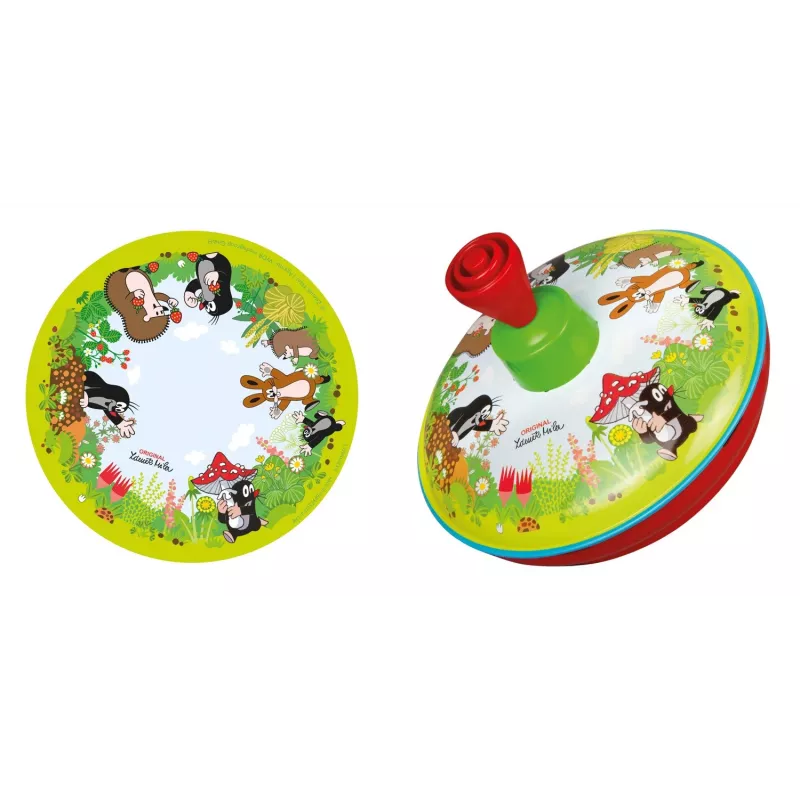 Spinning top Lena 52449, wooden toy with Little Mole motif, 13 cm