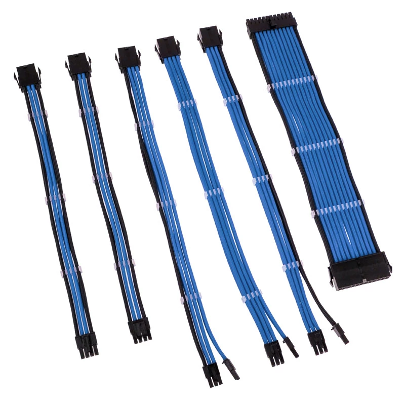 Braided Cable Extension Kit Kolink Core Adept — 20+4pin, 8pin, 4+4pin, 3×6+2pin, blue, PET jacket