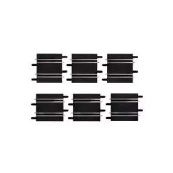 Track Parts CARRERA Straights set — 3×100 mm + 3×114 mm black, 6 pieces