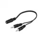 Wentronic Goobay 3,5mm-jack-Adapter Cable, Black, 0.2 m - jack 3,5 mm-Socket (3-Pin, Stereo) > 2x jack 3,5 mm-Plug (2-Pin, Mono) (50472)