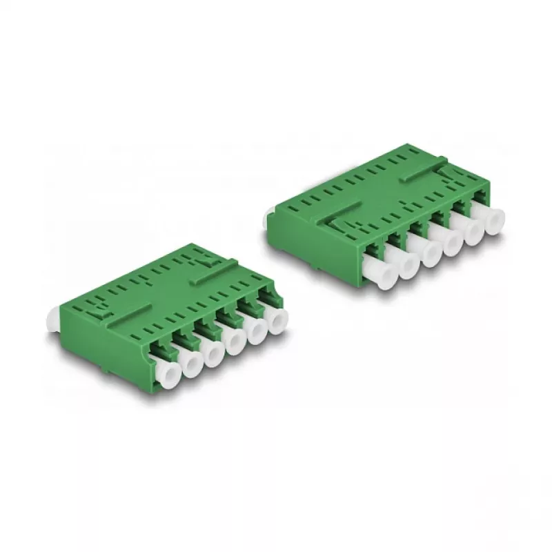 DeLOCK Optical Fiber Coupler HD LC Hexaplex female to LC Hexaplex female green