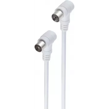 shiverpeaks ®-BASIC-S--Antenna Cable, 100%Shielded, Coax Plug Angled to Coax Coupler Angled, CATV-Compatible, > 80 dB, White, 3,75m (BS80084-32)
