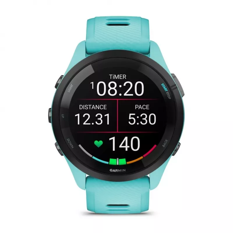 Garmin Forerunner 265 3.3 cm (1.3) AMOLED 46 mm Digital 416 x 416 pixels Touchscreen Black, Blue Wi-Fi GPS (satellite)