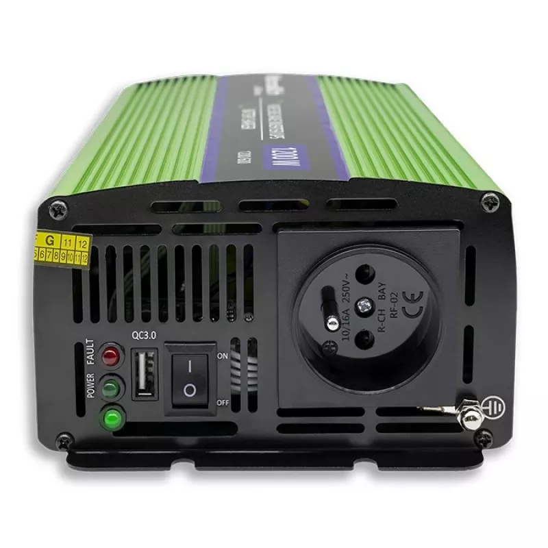 Car inverter Qoltec Monolith 1200 W Green 12 V