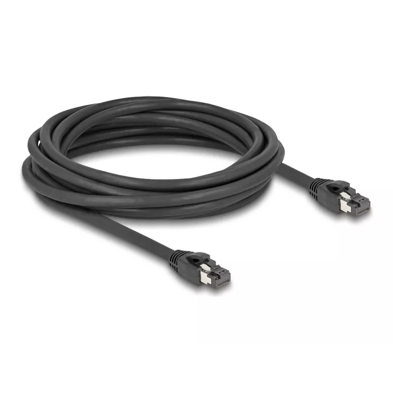 Delock - Network Cable - RJ-45 (M) to RJ-45 (M) - 5,0m - 7,5 mm - S/FTP - CAT 8,1 - Halogen-Free, Snagless, to 40 Gbps Data Transfer Rate - Black (80236)