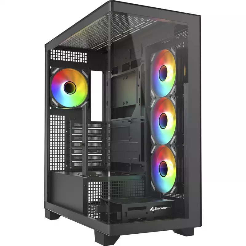 ELITE SHARK CA500 , Tower-Enclosure black, Tempered Glass x 2
