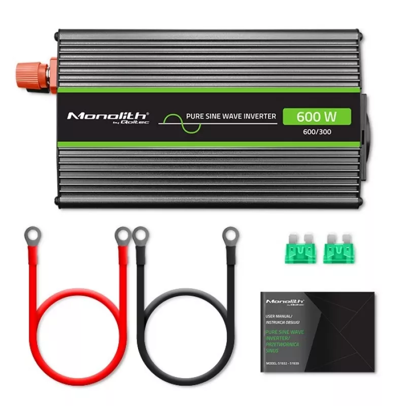 Qoltec Monolith power adapter inverter Auto 600 W 12 V