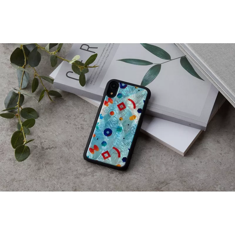 Protective phone case iKins for iPhone XR — Black Poppin Rock design