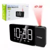 Digital LED clock radio GreenBlue GB172 with FM tuner, projector, thermometer, USB 5V & CR2032 power