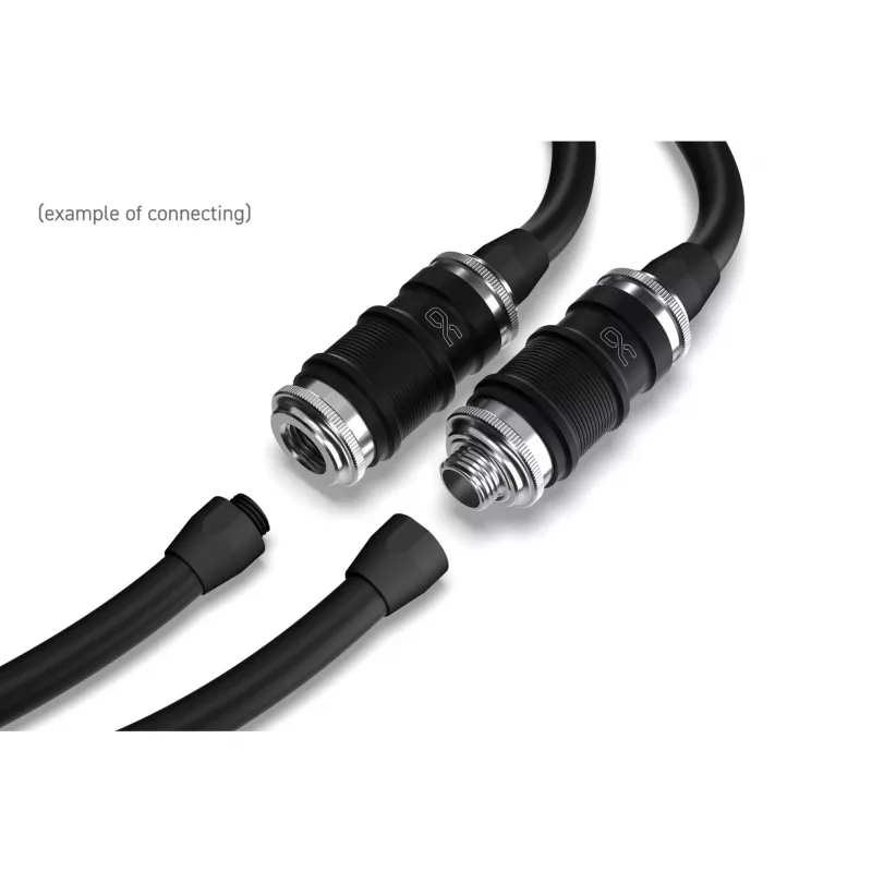 Quick Disconnect Fitting Alphacool ES BLH1A Push-in Female AG Chrome Black Matte