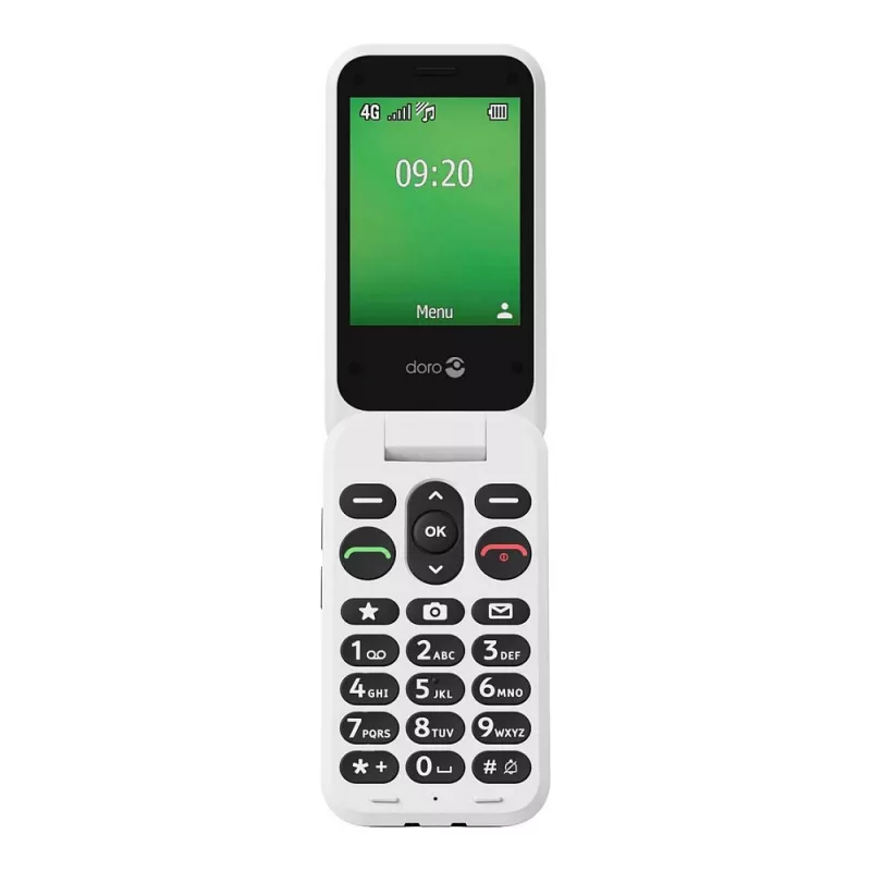 Feature phone Doro Leva E22 clamshell, 2.8 inch (7.11 cm) display, Single SIM, 0.3 MP camera, 1150 mAh, 127.8 g, Red/White