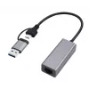 USB 3.1 Type-C Gigabit Network Adapter Gembird A-USB3AC-LAN-01 — 1× RJ-45, 1000 Mbps, USB 3.2 Gen 1, metal housing, grey