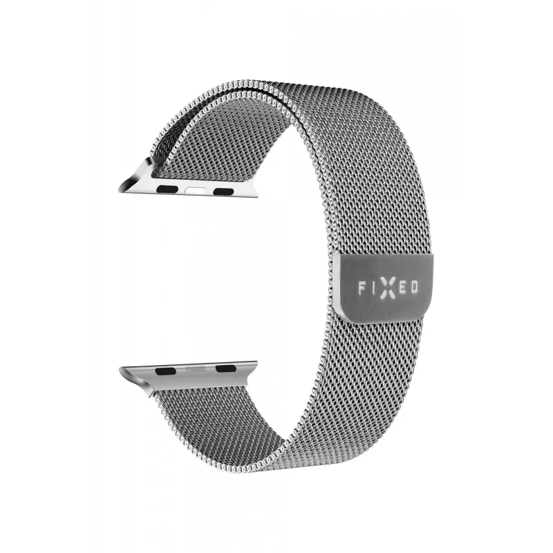 Mesh Strap FIXED for Apple Watch 38/40/41mm — FIXMEST-436-SL Silver, Milanese stainless steel, adjustable