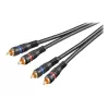 Wentronic Goobay - Audio Cable - Composite Audio - RCA (S) to RCA (S) - 1.5 M - Double-Shielded Coaxial Cable - Black (50032)