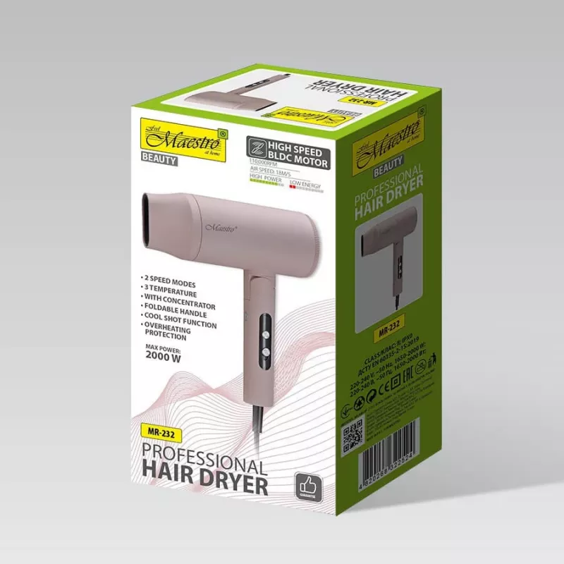 Maestro MR-232 Hair dryer 2000 W Pink