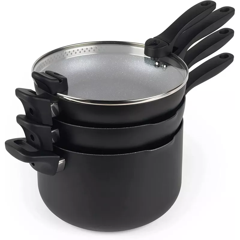 Cookware set Russell Hobbs RH01840EU7 — 4-piece stackable metallic marble