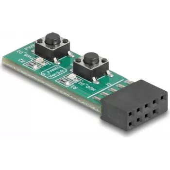 DELOCK front panel PC power and reset switch module with power and reset buttons (MPN 64356)