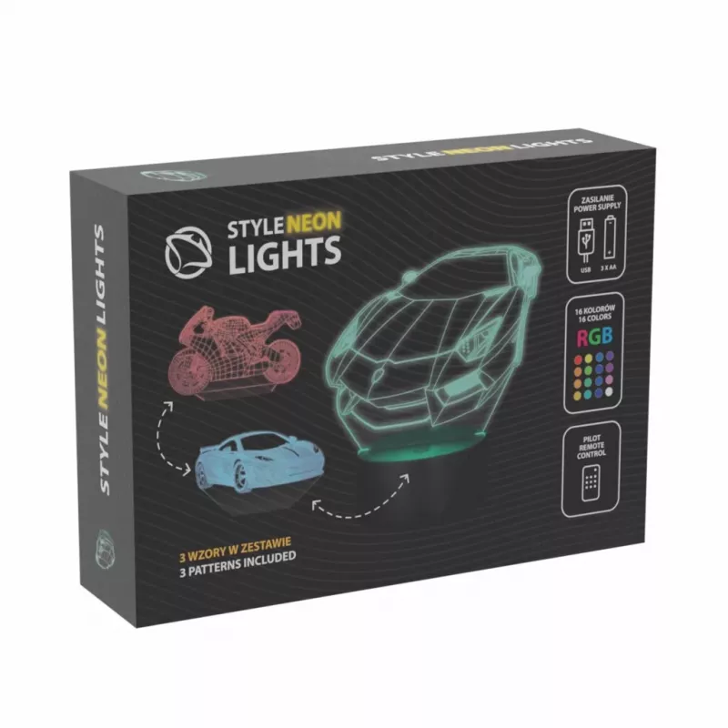 LED vehicle RGB 3D light decoration MANTA SNL120RGB — RGB lamp for cars and motorcycles