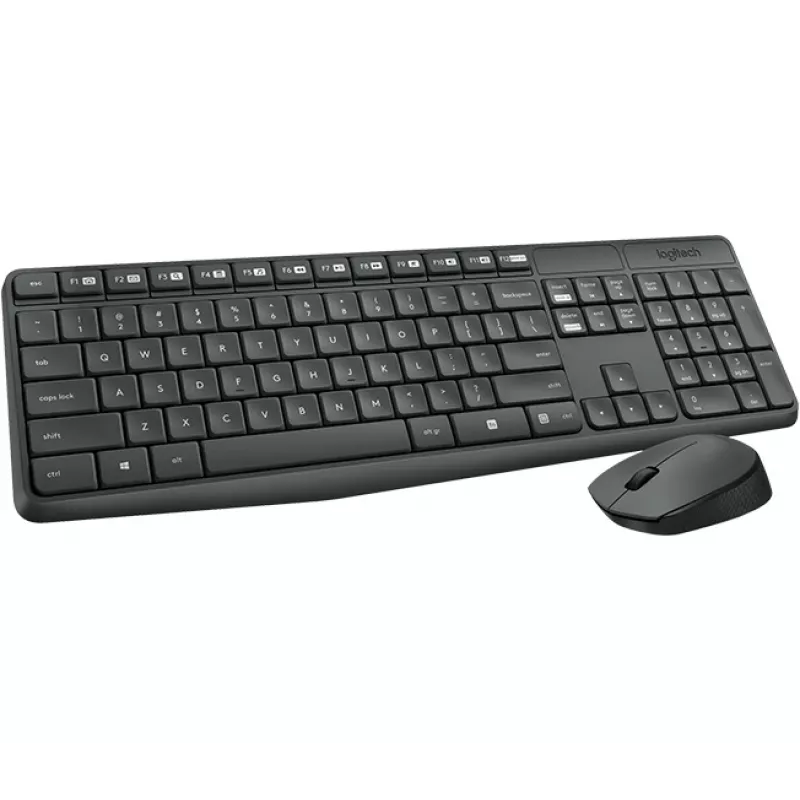 Logitech MK235 Wireless Keyboard and Mouse Combo Full-size Grey