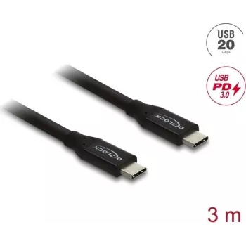 USB coaxial cable DELOCK 20 Gbps with PD 3.0 60 W (model 81708)