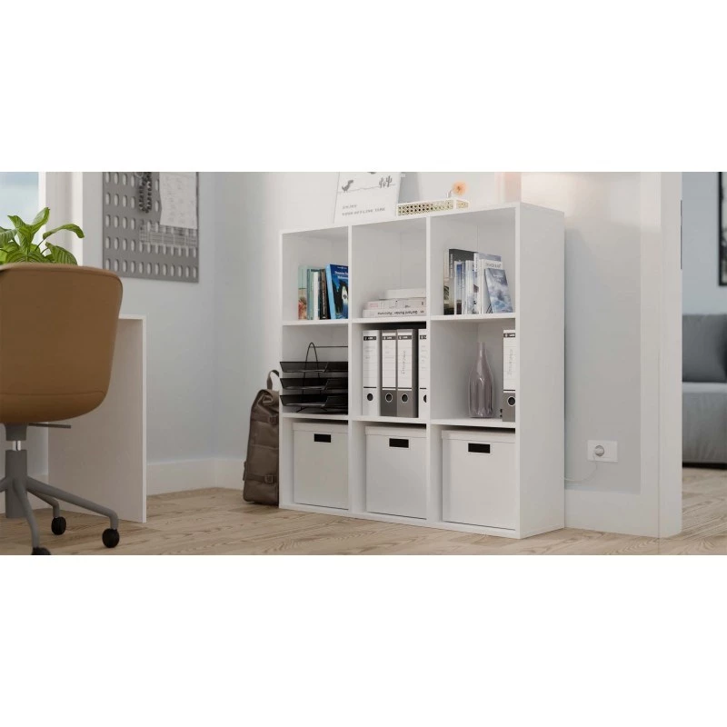 MALAX 3x3 H WHITE SHELVING UNIT