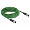 DeLOCK - Network Cable - M12 (4-pin) (M) to M12 (4-pin) (M) - 5,0m - SF/FTP - Halogen-Free - Green (85920)