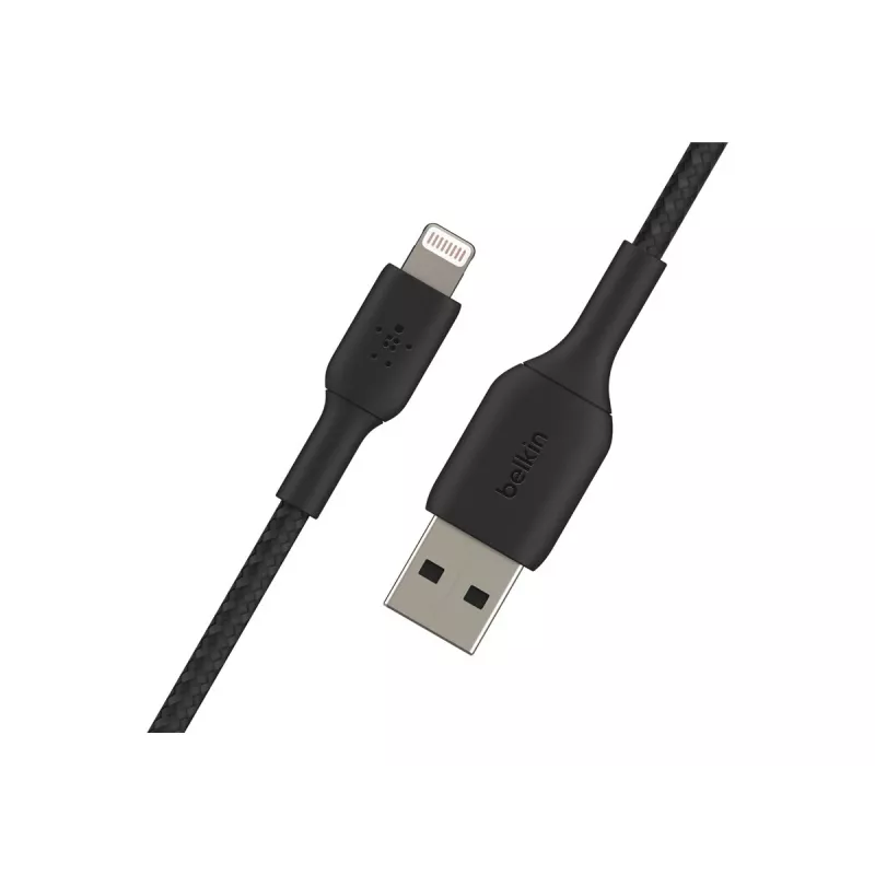 Cable Braided USB-Light ning 1m Black