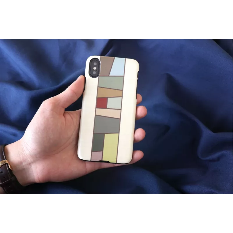Smartphone case man and wood for iPhone X/XS — white