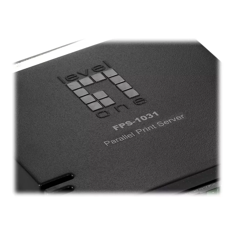 LevelOne Parallel Print Server, Black, Green, Activity, Link, Power, Status, Taiwan, Ethernet LAN, IEEE 802.3, IEEE 802.3u, 10,100 Mbit/s