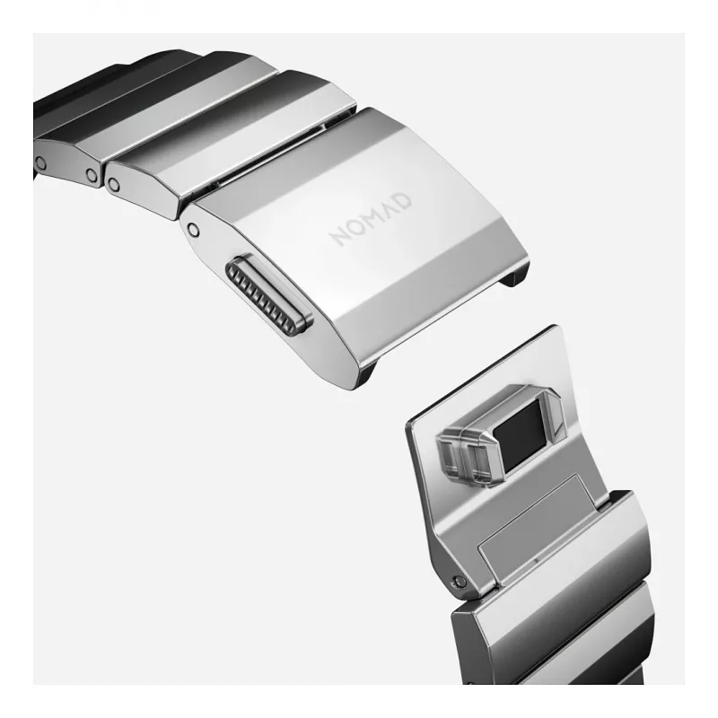 Band Nomad NM1A4HSXS0 for sport watch, stainless steel, silver, width 35 mm, 108.9 g