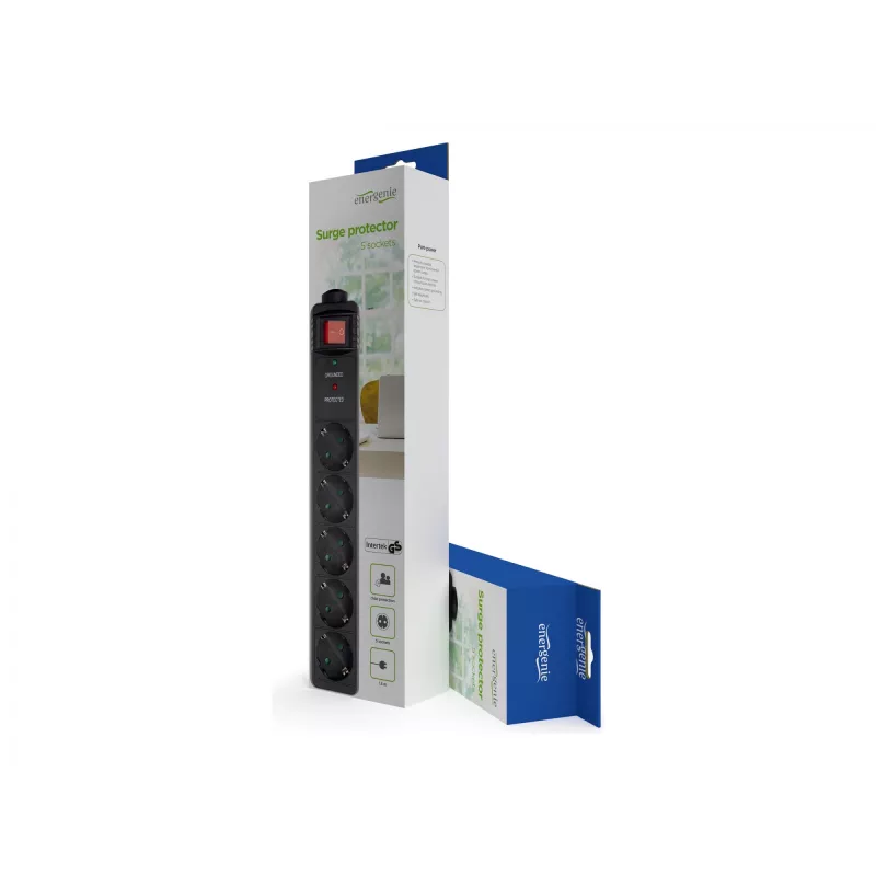 Gembird SPG5-C-5 power extension 1.5 m 5 AC outlet(s) Black