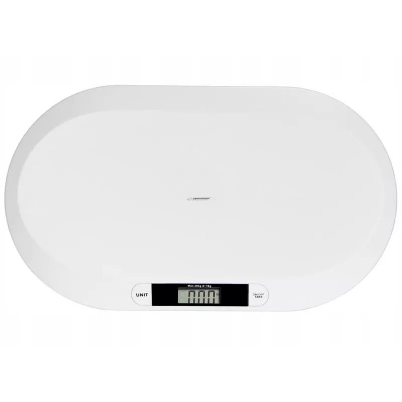 Electronic infant scale ESPERANZA EBS019 — capacity 0.03–20 kg, 0.01 kg division, large 60×25 mm LCD, white