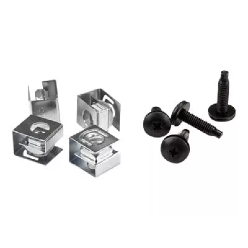 StarTech.com Server Rack Screws and Clip Nuts - 10-32 - Rack Mount Screws and Slide-On Cage Nuts - 50 Pack