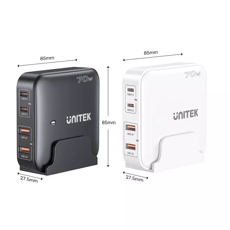 Desk Charger Unitek P1228AWH01-EU 70W 2×USB-A 2×USB-C