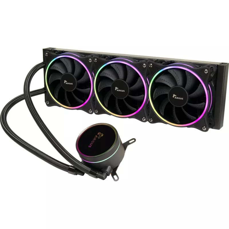 All-in-one liquid cooler INTER-TECH LC-360 RGB — 12 cm fan, hydraulic bearing, black