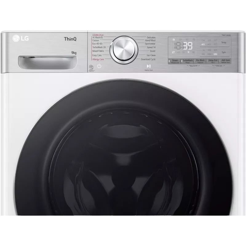 LG F2WR909P3W Washing machine, 9kg, 47.5cm, 1200RP