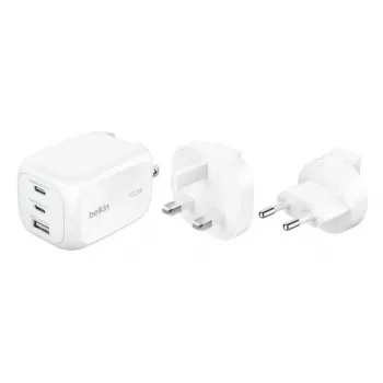 Wall charger Belkin BOOSTCHARGE 100W 2C1A WCH016HQWH with interchangeable plug